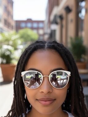 kate spade sunglasses in cream and gray lenses pristine with cream totoise